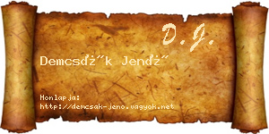 Demcsák Jenő névjegykártya