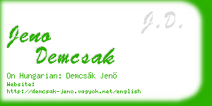 jeno demcsak business card