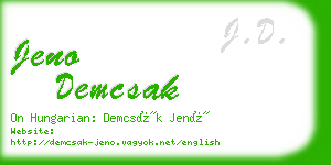 jeno demcsak business card